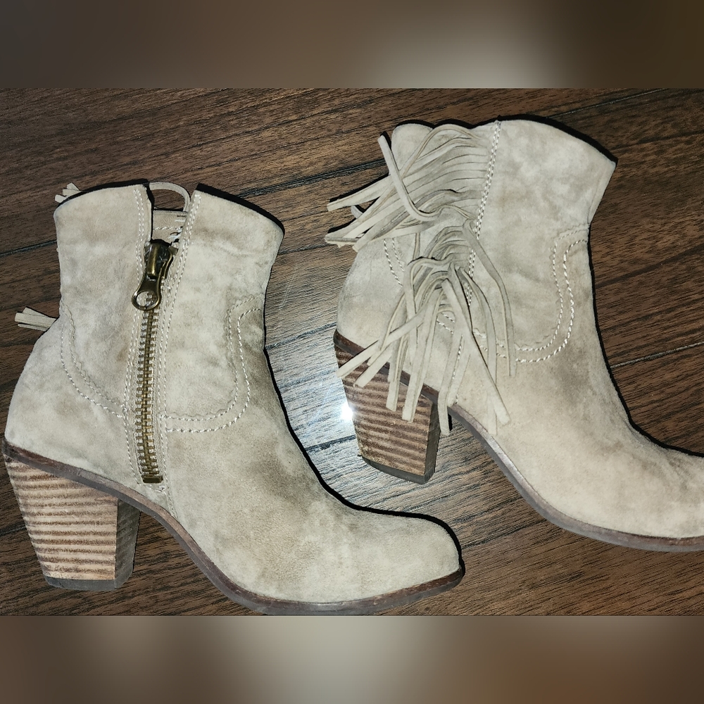 Sam Edelman Louie suede fringe boots, size 5 1/2 - Picture 7 of 12